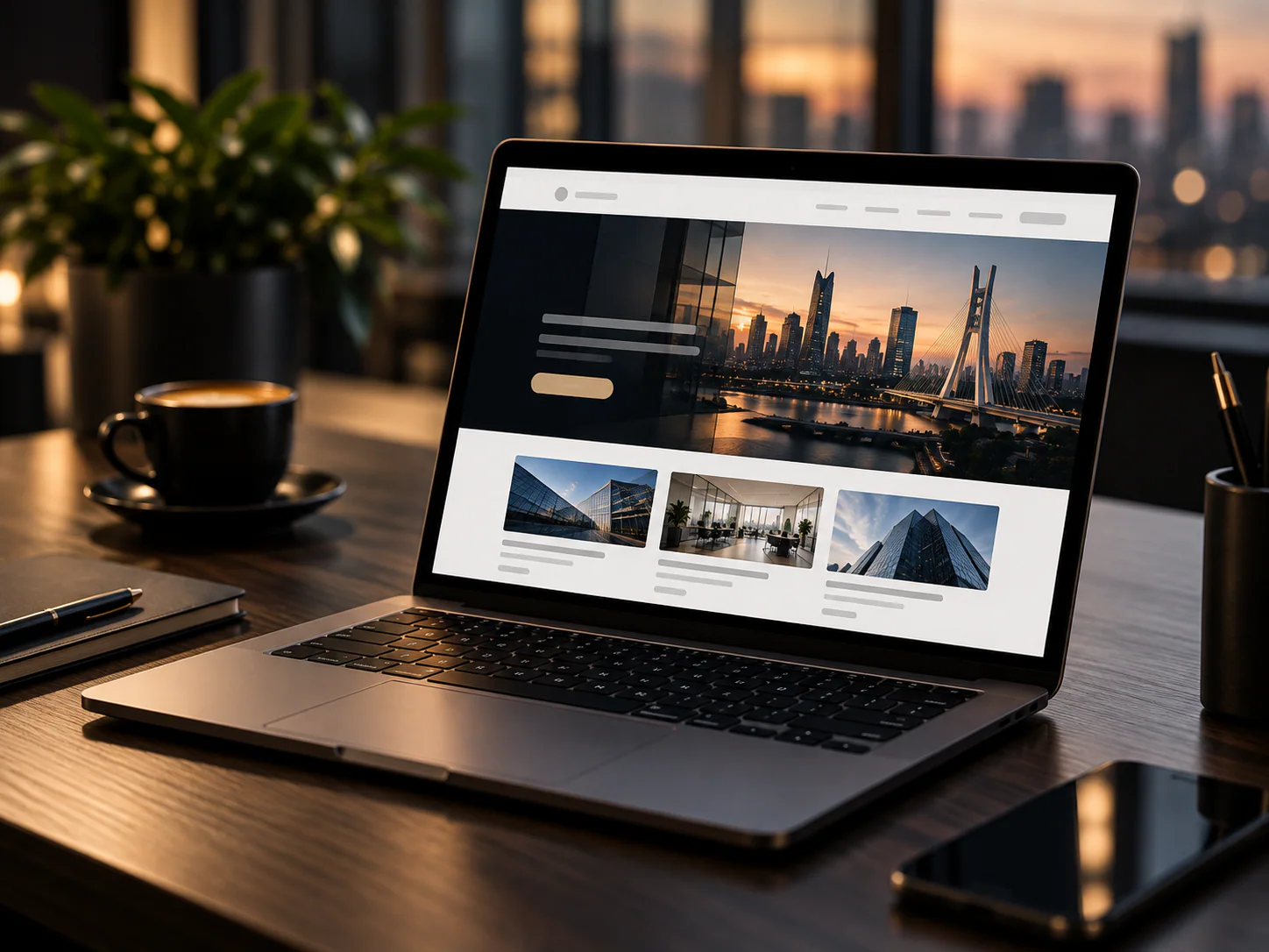 Website experience displayed on a laptop